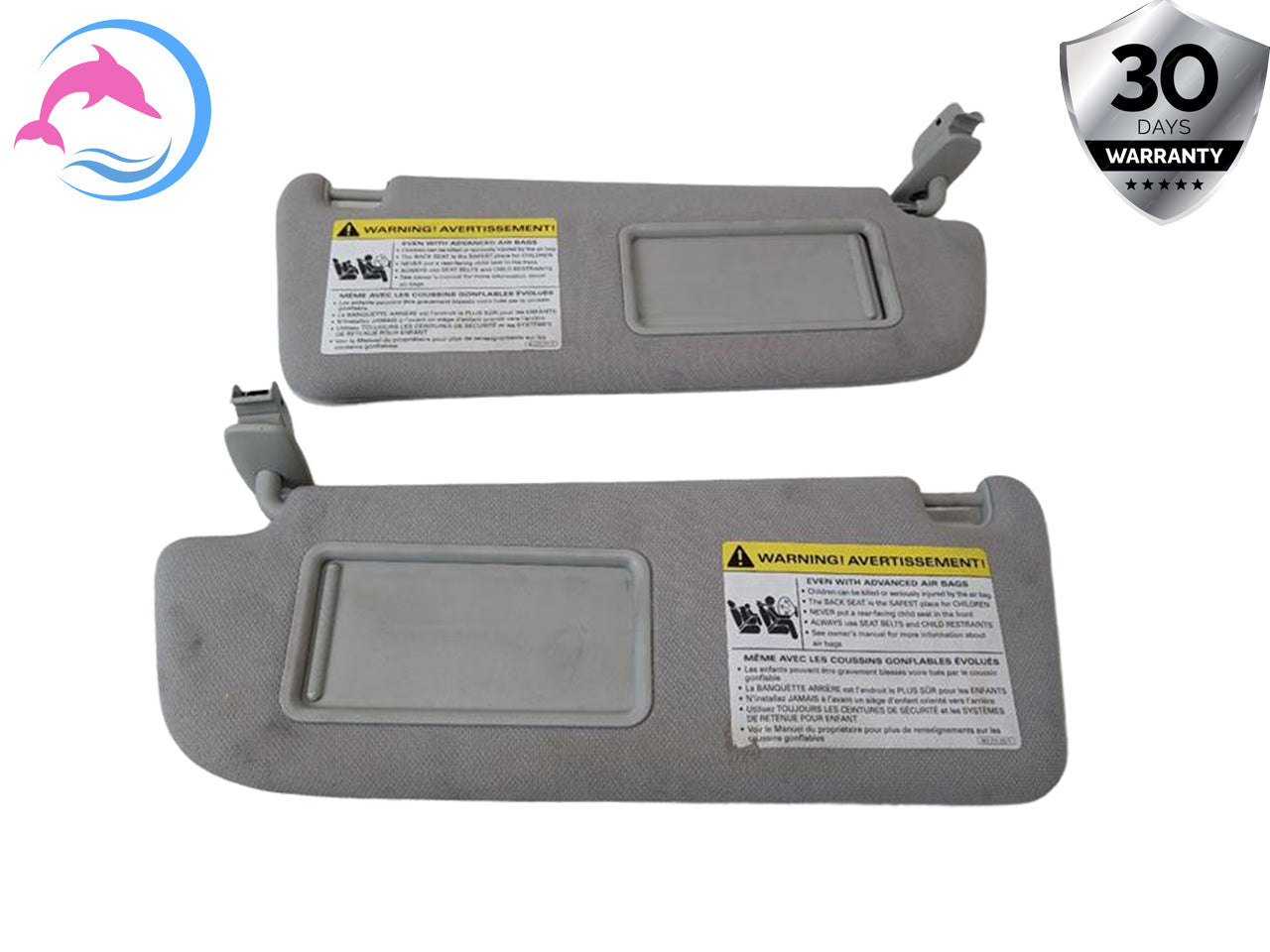 2004 - 2011 OEM AUDI A6 FRONT LEFT & RIGHT SIDE INTERIOR UPPER ROOF SUN VISOR