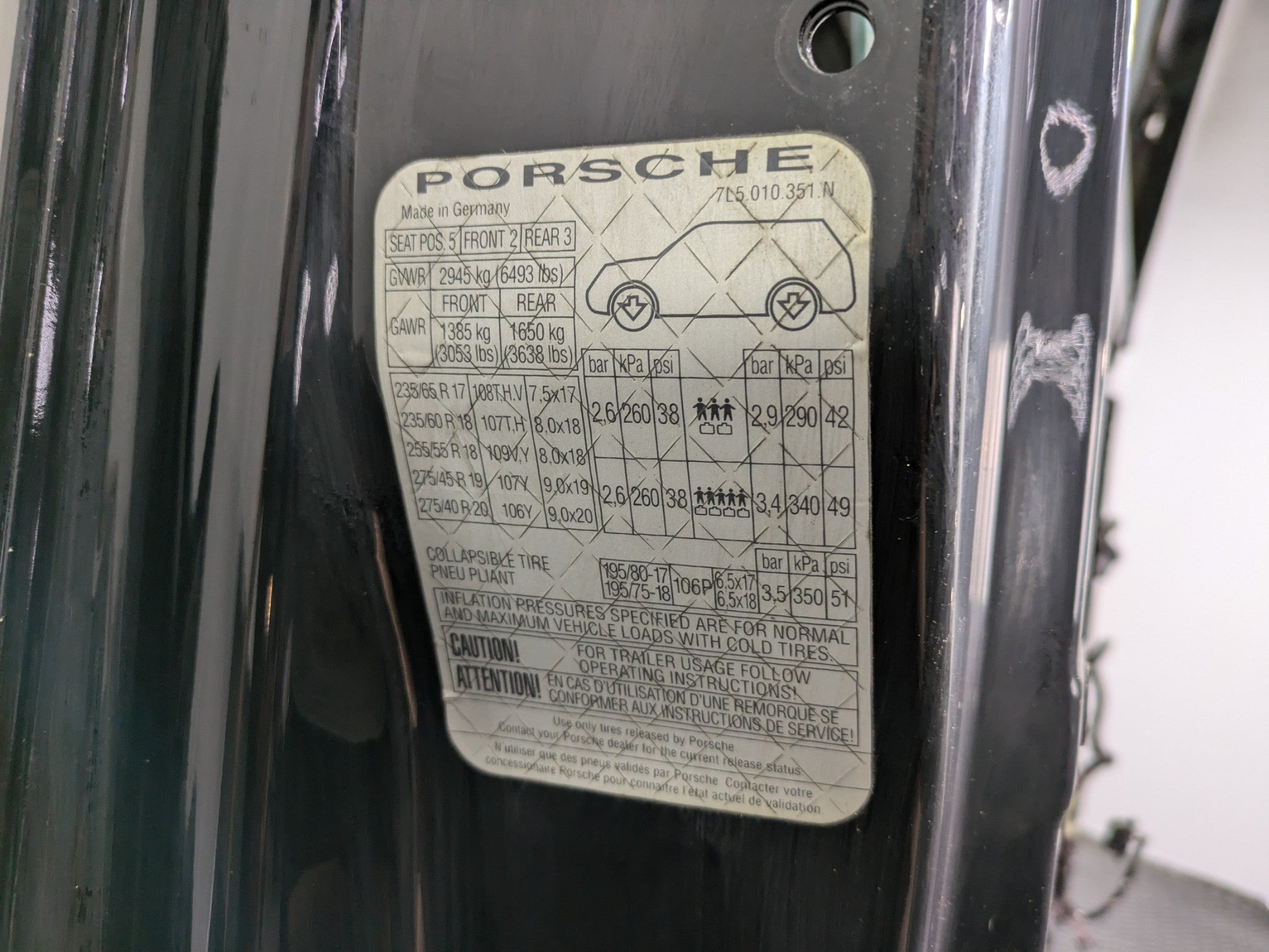 2004 - 2006 OEM PORSCHE CAYENNE V6 FRONT LEFT DRIVER SIDE DOOR SHELL PANEL