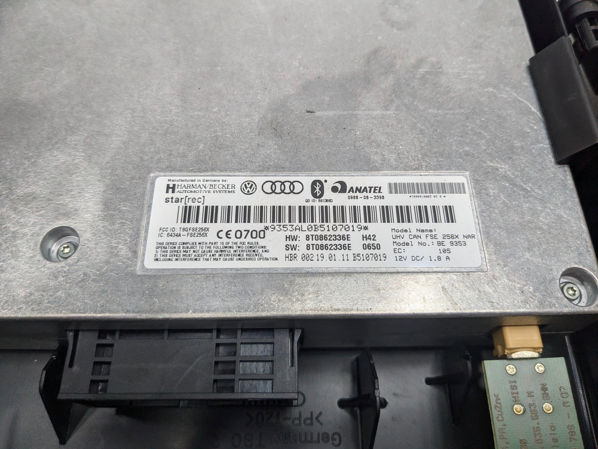 2008 - 2011 OEM AUDI A4 BLUETOOTH COMMUNICATION INTERFACE CONTROL MODULE BOX