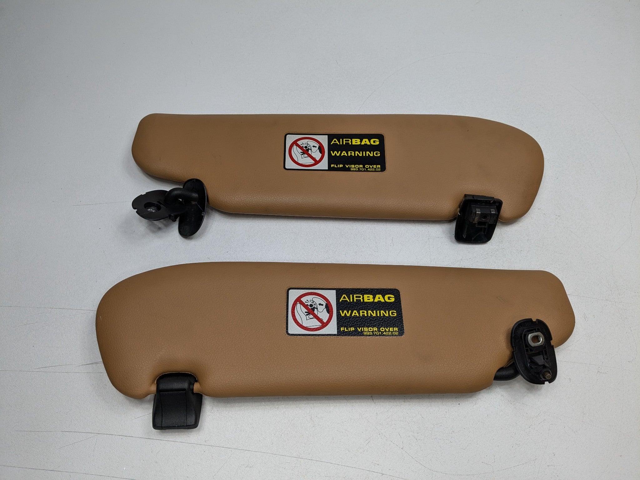 06 - 08 OEM PORSCHE CAYMAN FRONT LEFT AND RIGHT SIDE INTERIOR ROOF SUN VISOR