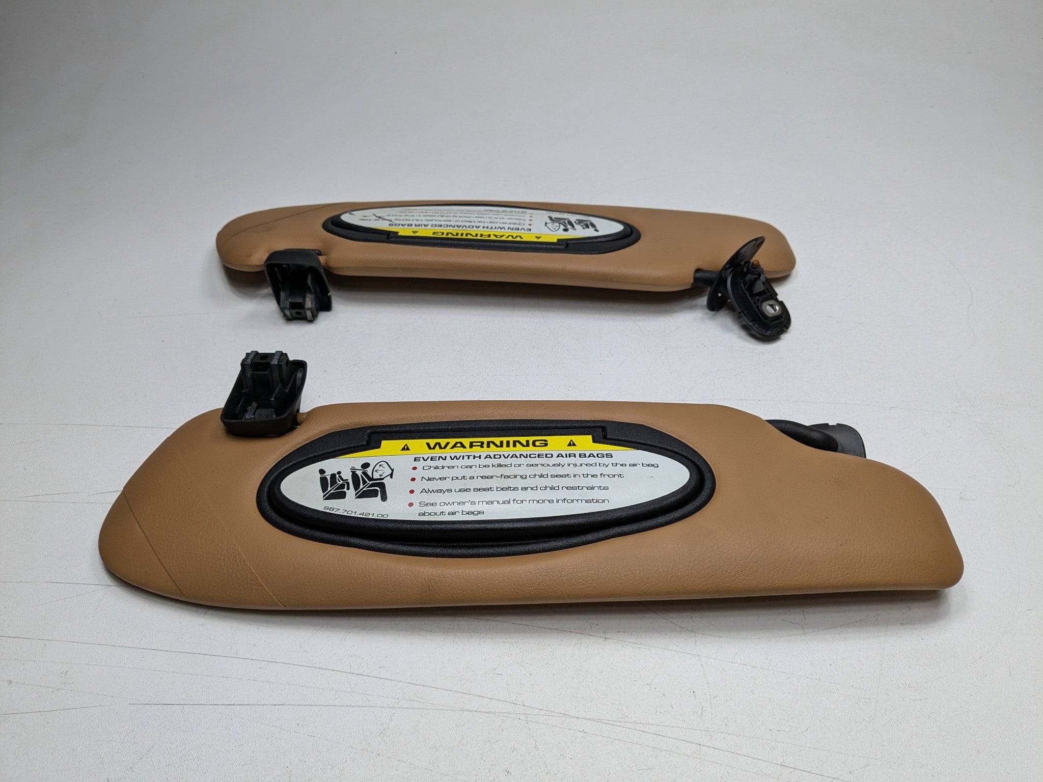 06 - 08 OEM PORSCHE CAYMAN FRONT LEFT AND RIGHT SIDE INTERIOR ROOF SUN VISOR