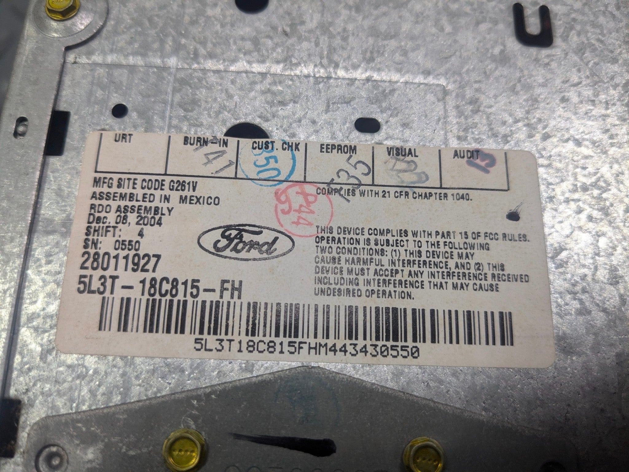 2004 - 2008 OEM FORD F150 AUDIO RADIO CD PLAYER EQUIPMENT RECEIVER