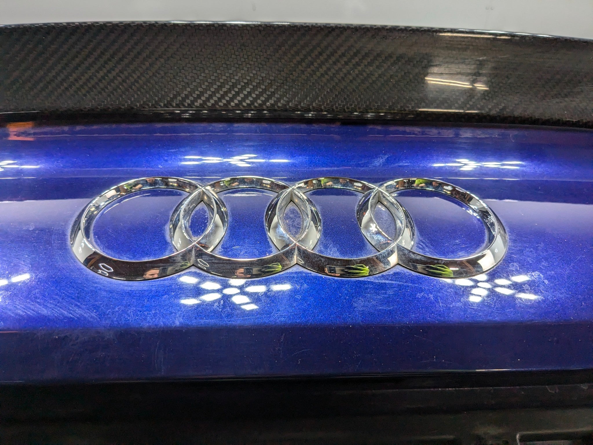 2017 - 2022 OEM AUDI S4 REAR TRUNK DOOR DECKLID SHELL PANEL BLUE WITH EMBLEM