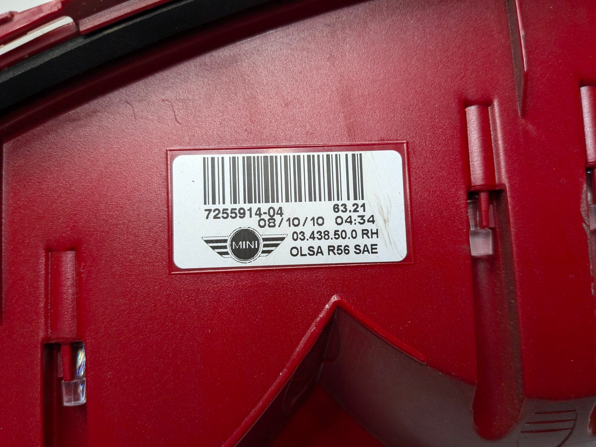 2011 - 2013 MINI COOPER OEM TAIL LIGHT ASSEMBLY REAR RIGHT PASSENGER SIDE