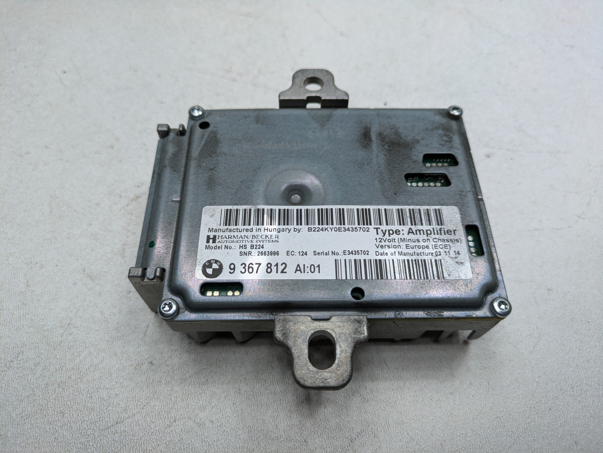 2012 - 2015 BMW 328I OEM ACTIVE SOUND AUDIO STEREO HARMAN KARDON MODULE UNIT