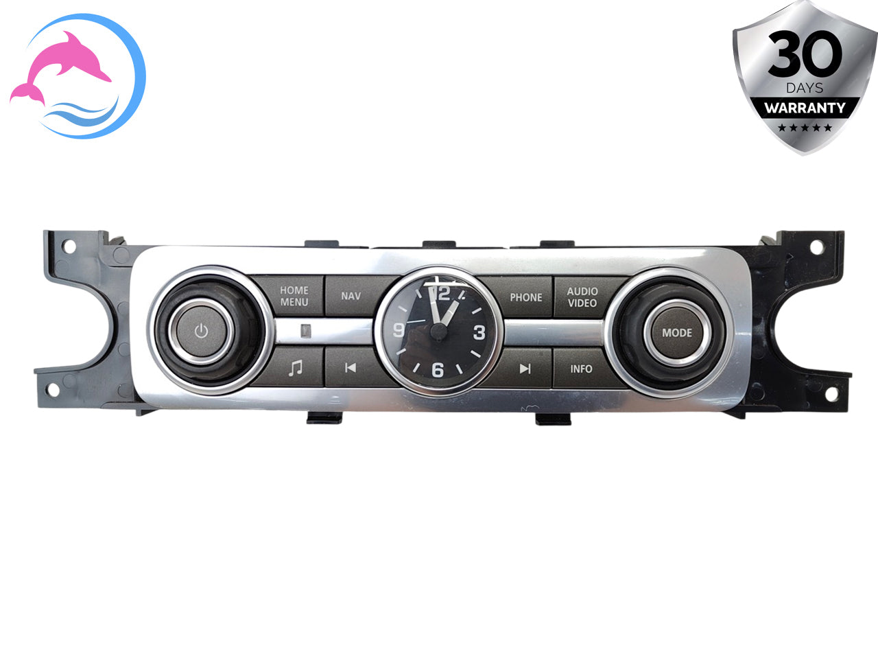 10 - 13 OEM LAND RANGE ROVER SPORT DASH RADIO CONTROL SWITCH PANEL WITH CLOCK