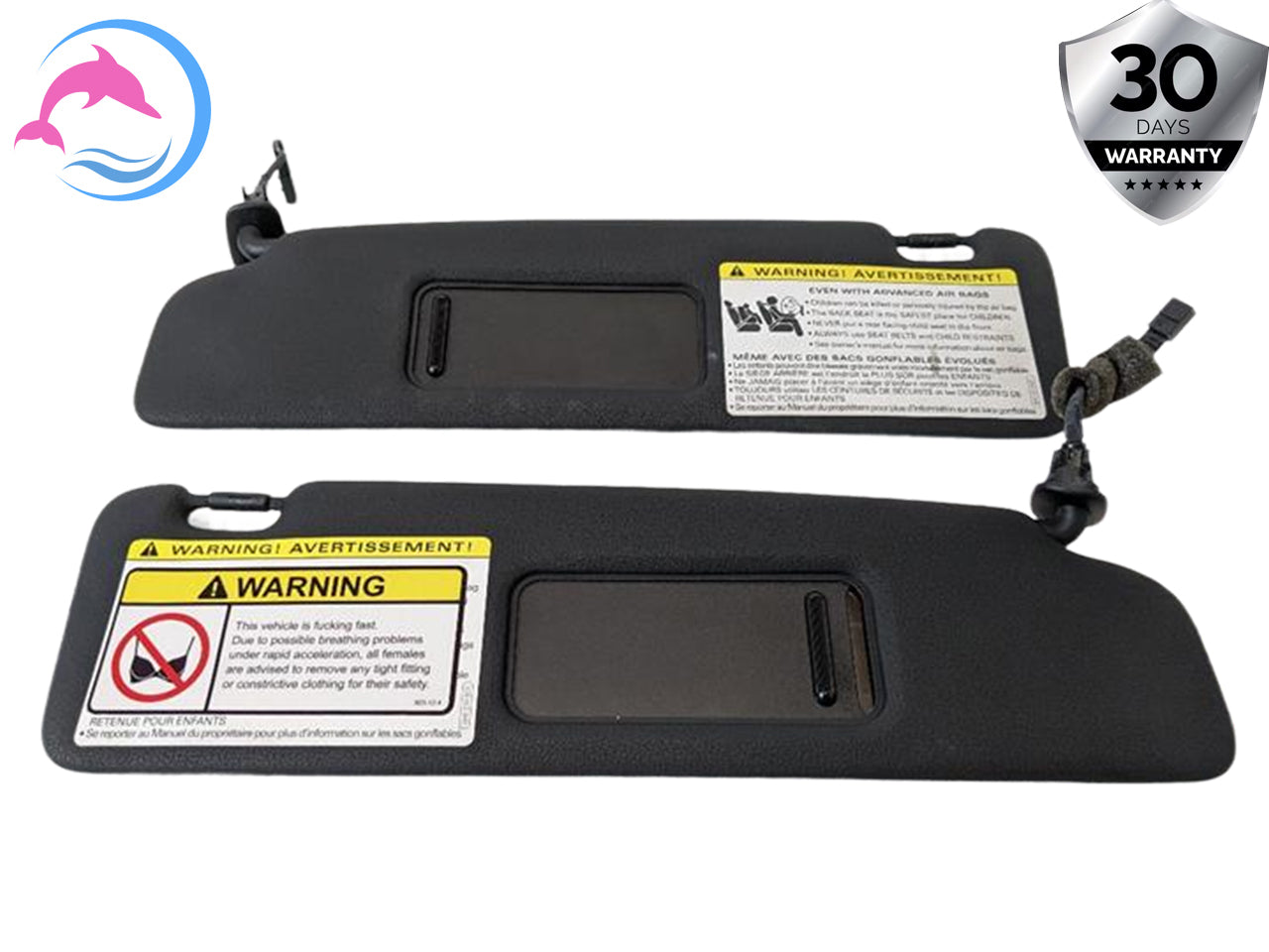 2008 - 2012 OEM AUDI A5 FRONT LEFT AND RIGHT INTERIOR UPPER ROOF SUN VISORS