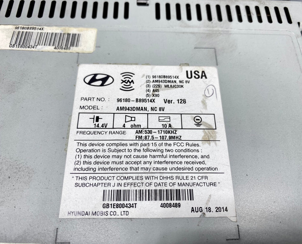 2013 - 2019 OEM HYUNDAI SANTA FE US MARKET RADIO STEREO CD PLAYER RECEIVER
