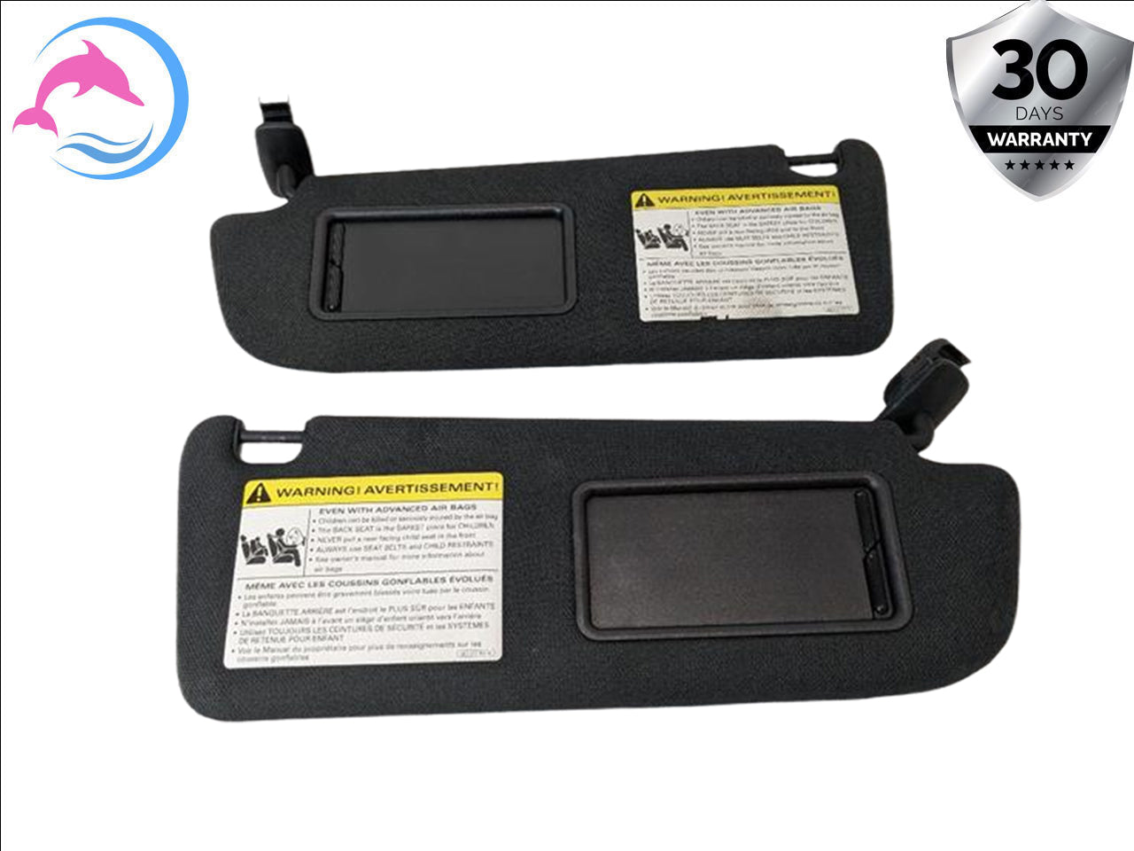 2004 - 2011 OEM AUDI A6 FRONT LEFT AND RIGHT SIDE UPPER ROOF SUN VISOR SET