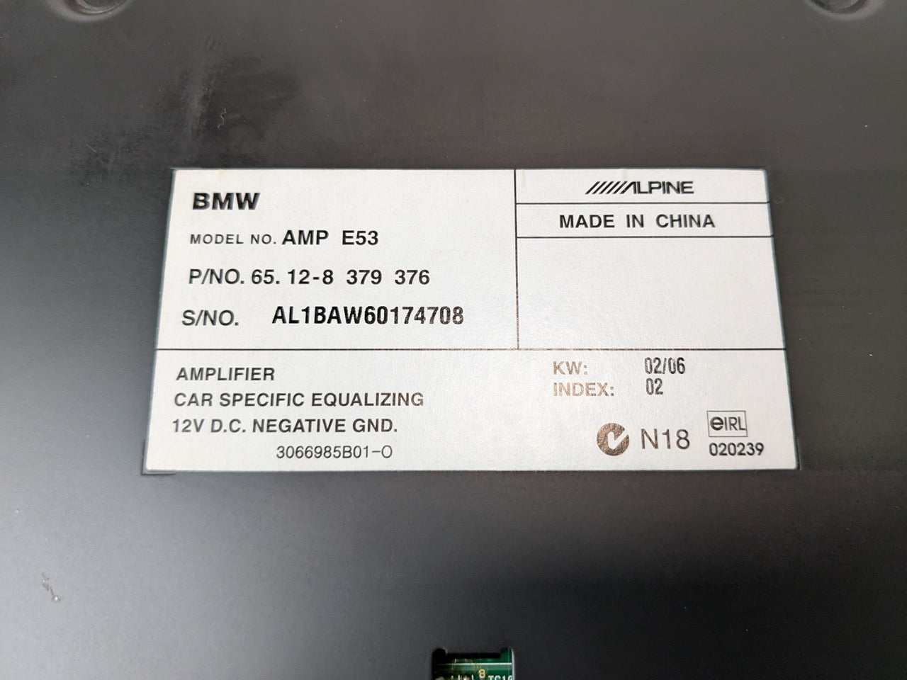 2001 - 2006 BMW X5 OEM ALPINE AMPLIFIER HIFI AUDIO SOUND SYSTEM CONTROL UNIT