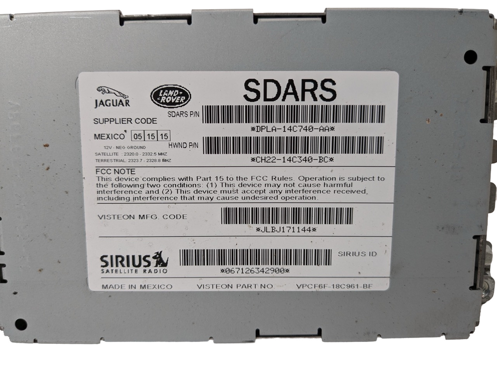 13 - 17 LAND ROVER RANGE RANGE ROVER OEM SIRIUS SATELLITE RADIO RECEIVER MODULE