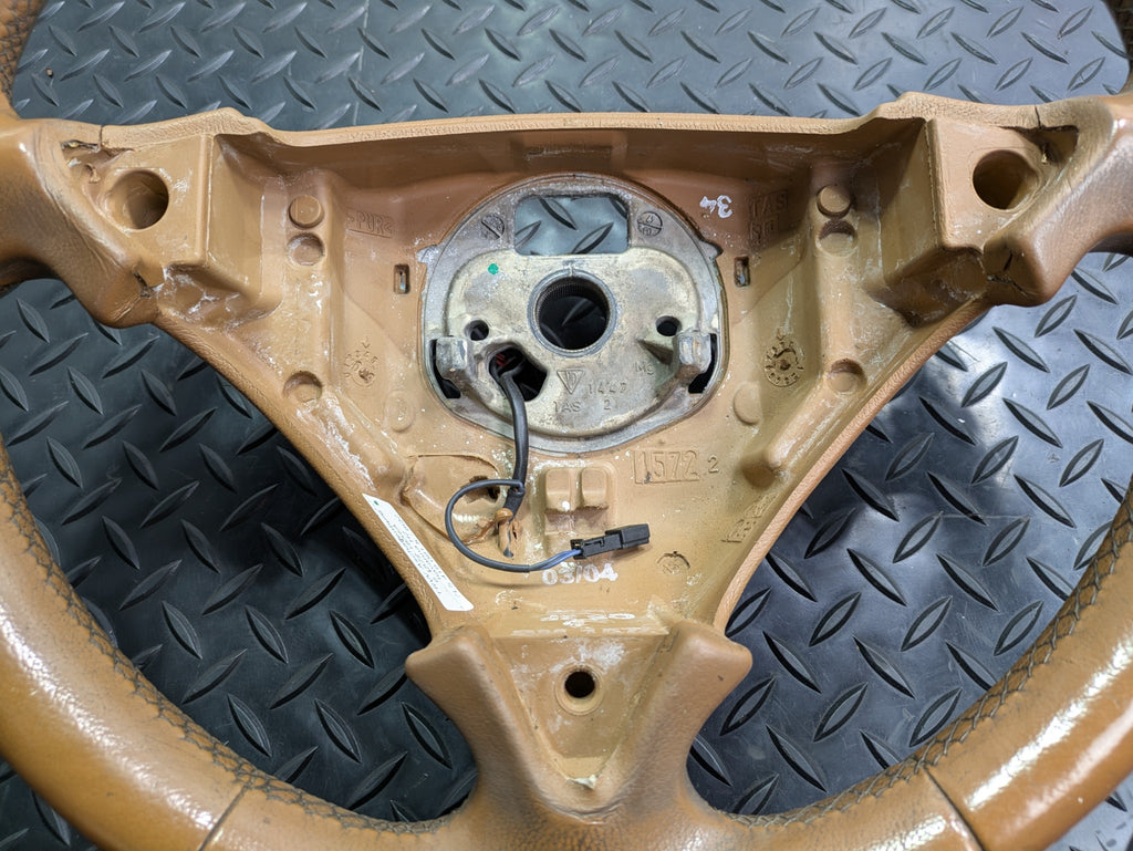 2004 - 2006 OEM PORSCHE CAYENNE V6 POWER STEERING WHEEL COLUMN LEATHER