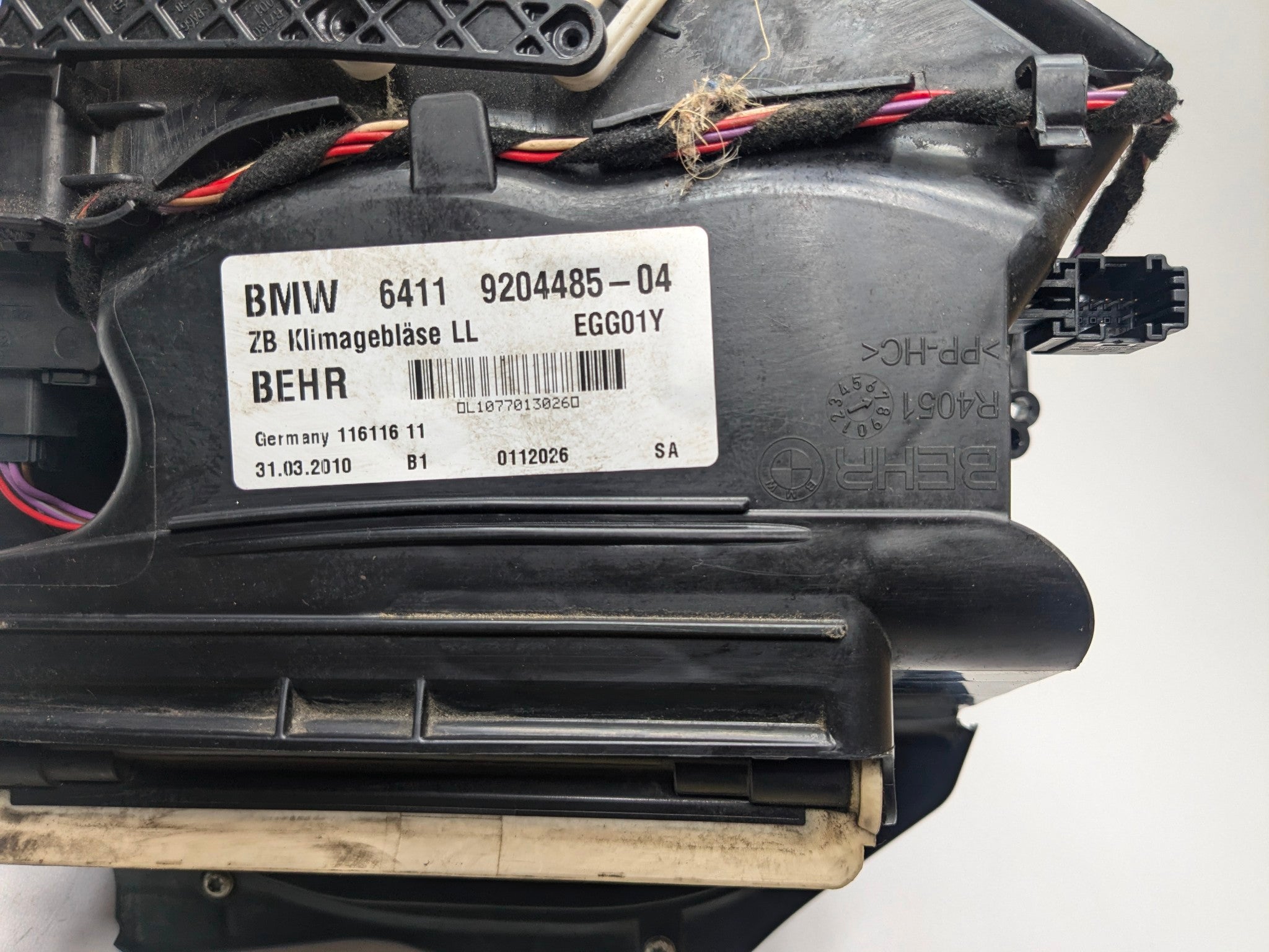 2010 - 2011 BMW 535I GT OEM AC HEATER CORE BLOWER MOTOR HOUSING BOX ASSEMBLY