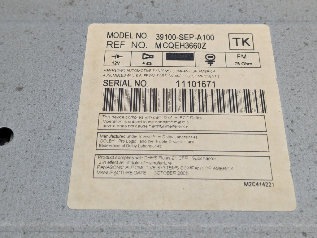2004 - 2008 OEM ACURA TL AUDIO RADIO CD PLAYER EQUIPMENT RECEIVER