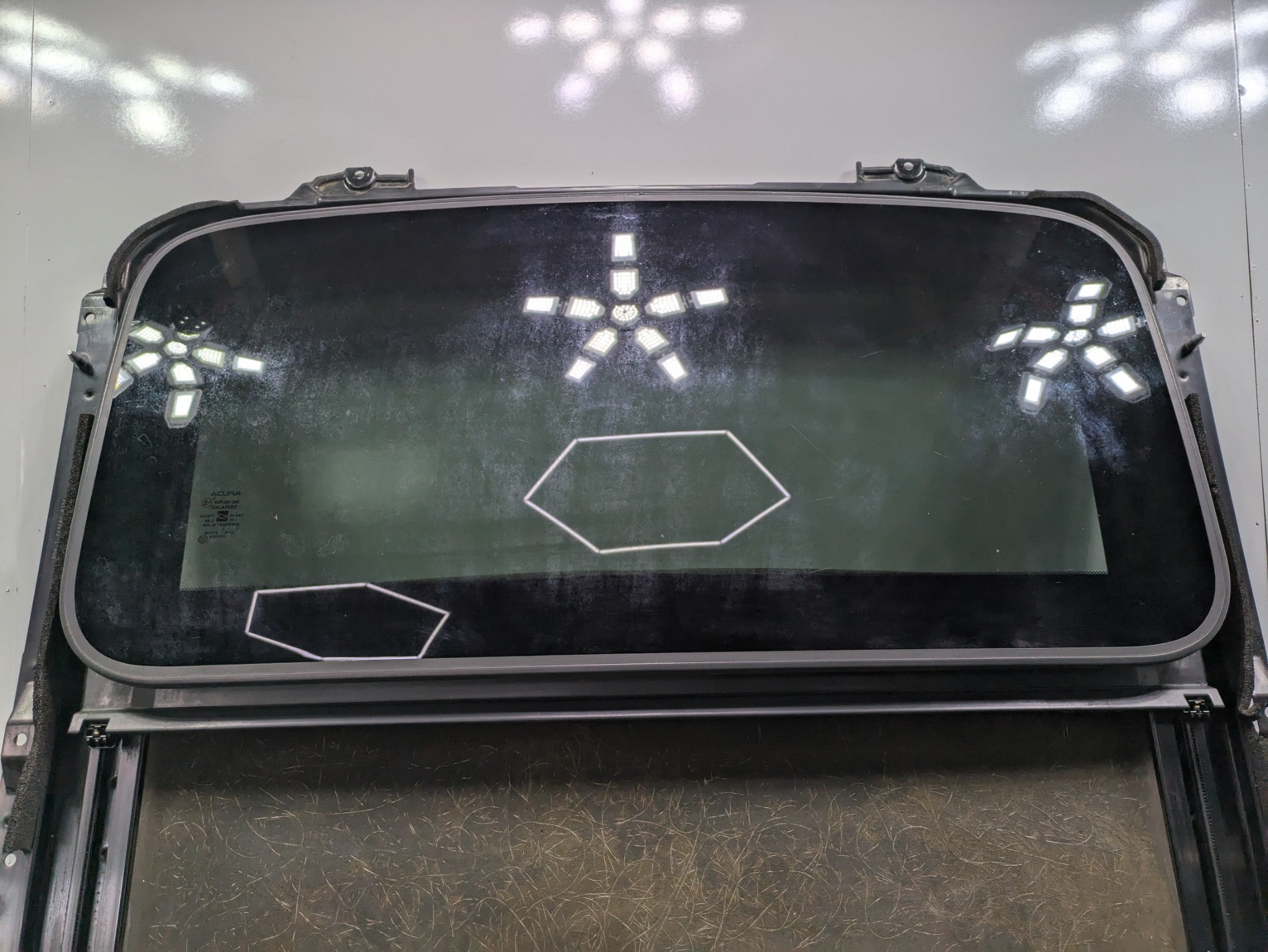 2004 - 2008 OEM ACURA TL UPPER OVERHEAD SUN ROOF GLASS TRACK FRAME ASSEMBLY