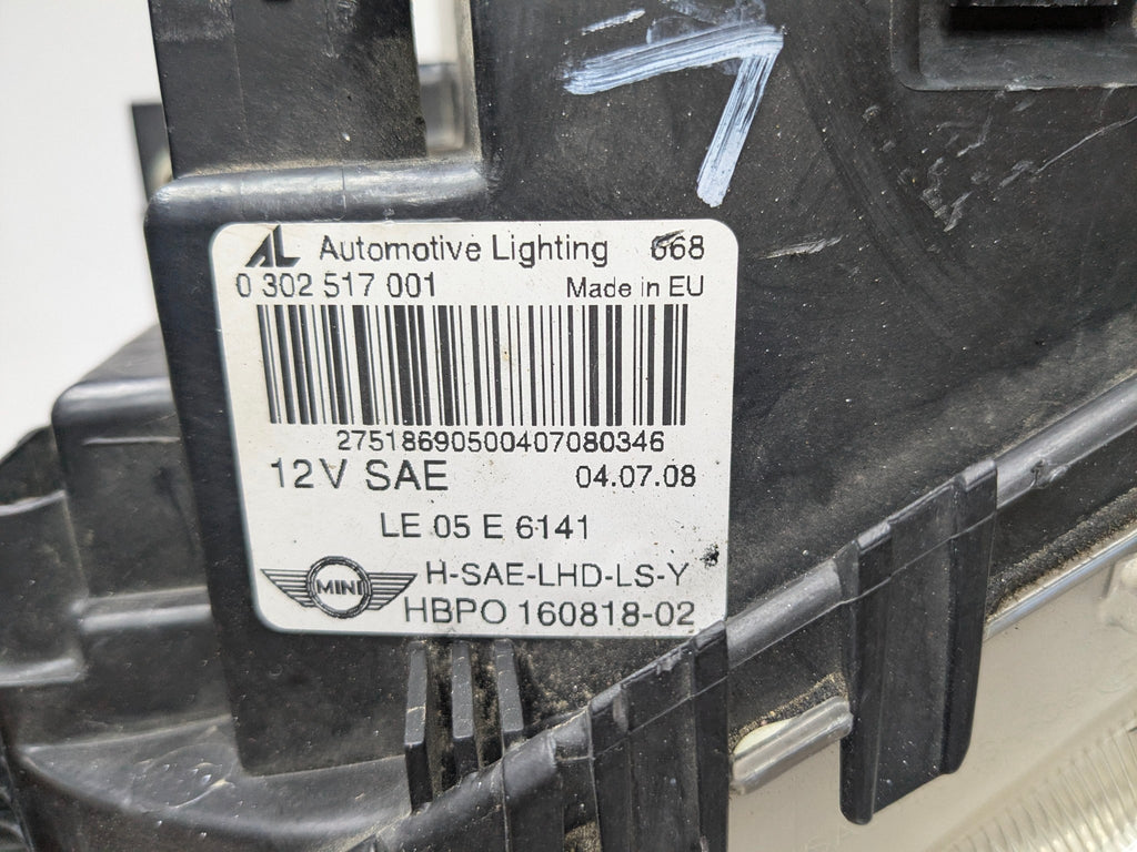 2006 - 2013 OEM MINI COOPER FRONT LEFT DRIVER SIDE HALOGEN HEADLIGHT ASSEMBLY