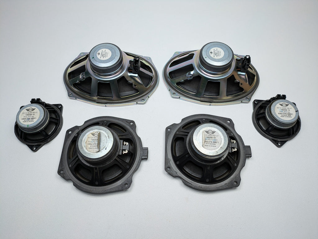 2006 - 2013 OEM MINI COOPER FRONT AND REAR AUDIO SOUND SYSTEM SPEAKER SET