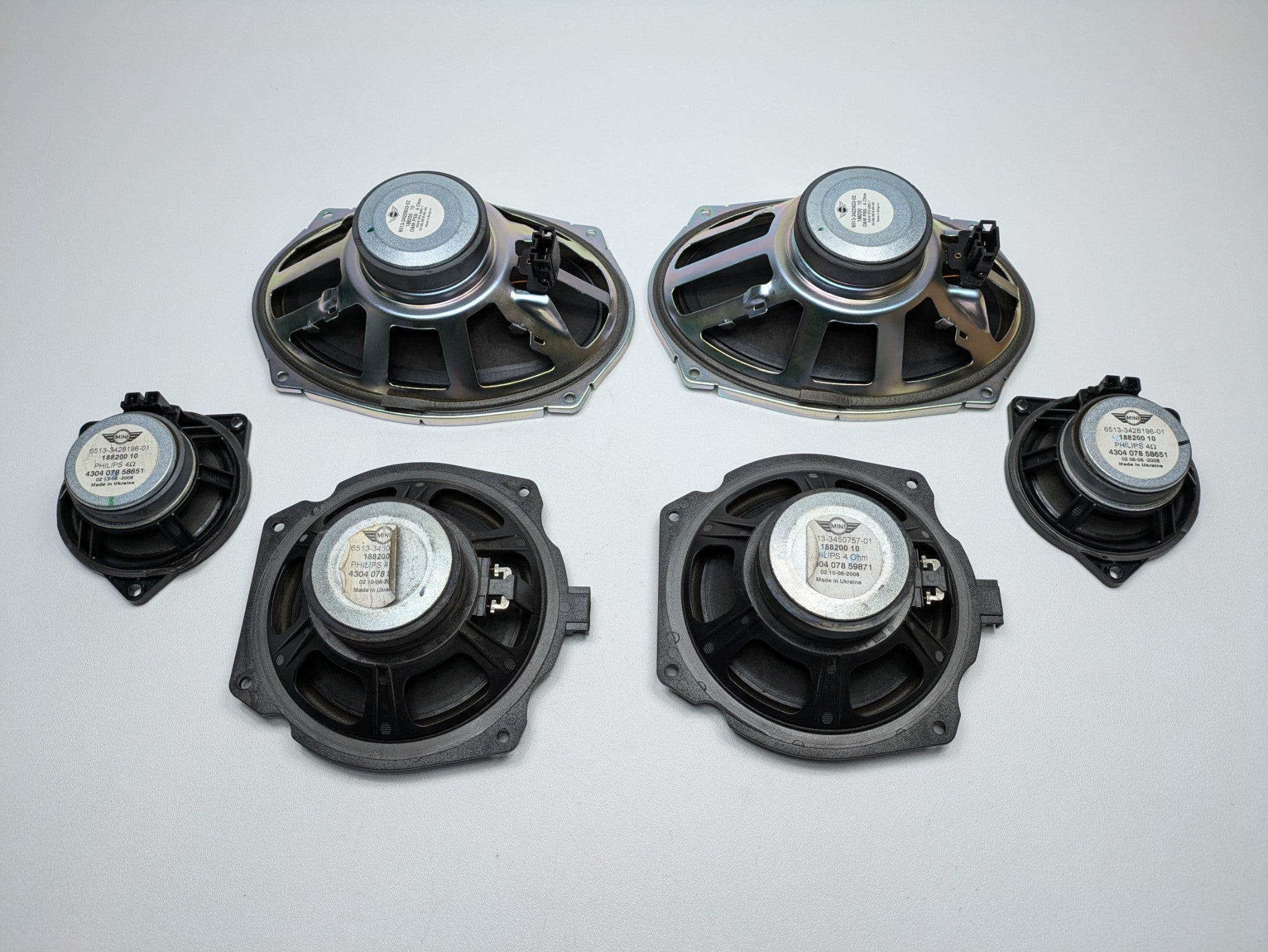 2006 - 2013 OEM MINI COOPER FRONT AND REAR AUDIO SOUND SYSTEM SPEAKER SET