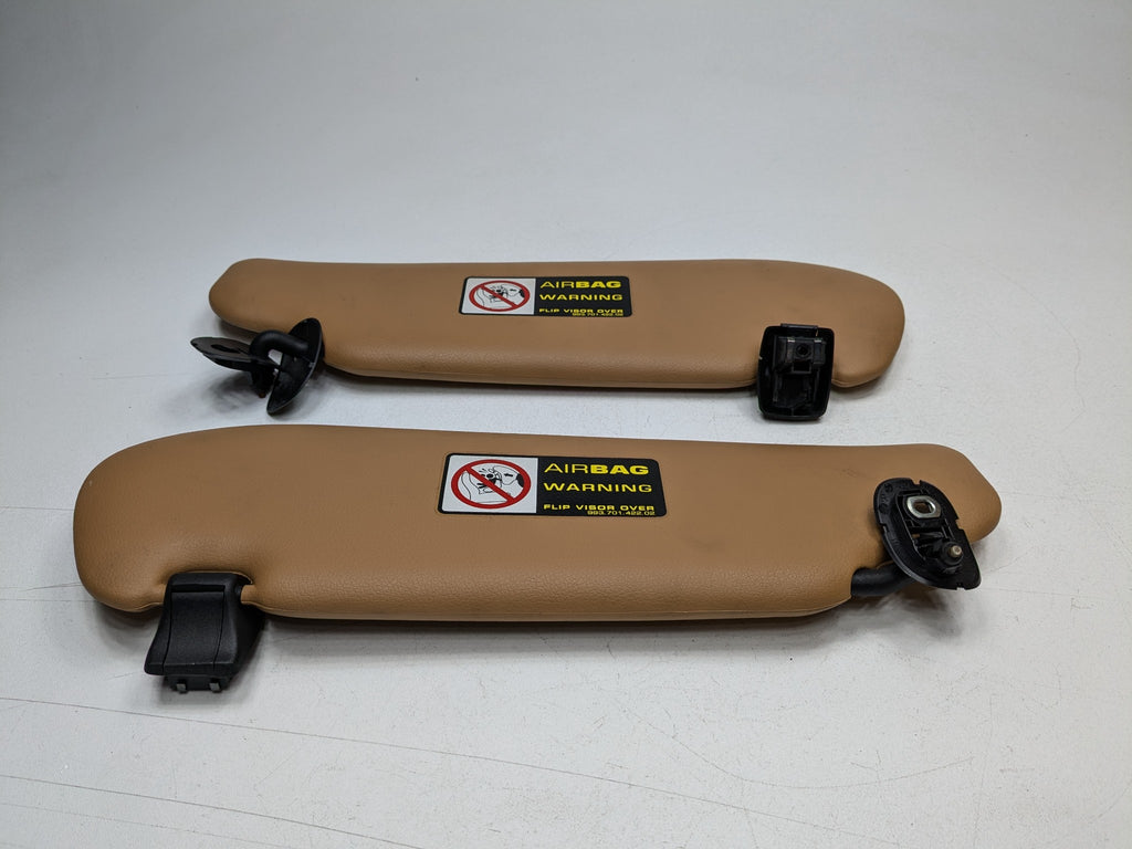 06 - 08 OEM PORSCHE CAYMAN FRONT LEFT AND RIGHT SIDE INTERIOR ROOF SUN VISOR