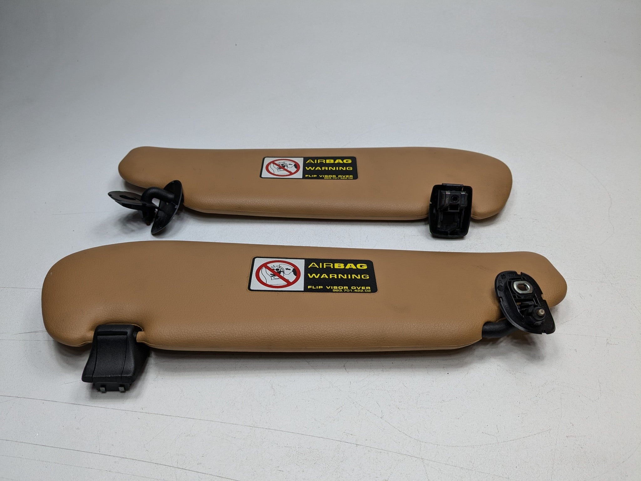 06 - 08 OEM PORSCHE CAYMAN FRONT LEFT AND RIGHT SIDE INTERIOR ROOF SUN VISOR