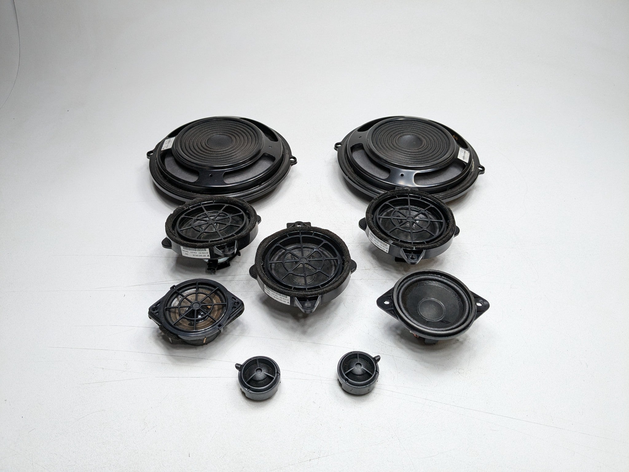 2006 - 2008 OEM PORSCHE CAYMAN FRONT AND REAR AUDIO SOUND SYSTEM SPEAKER SET