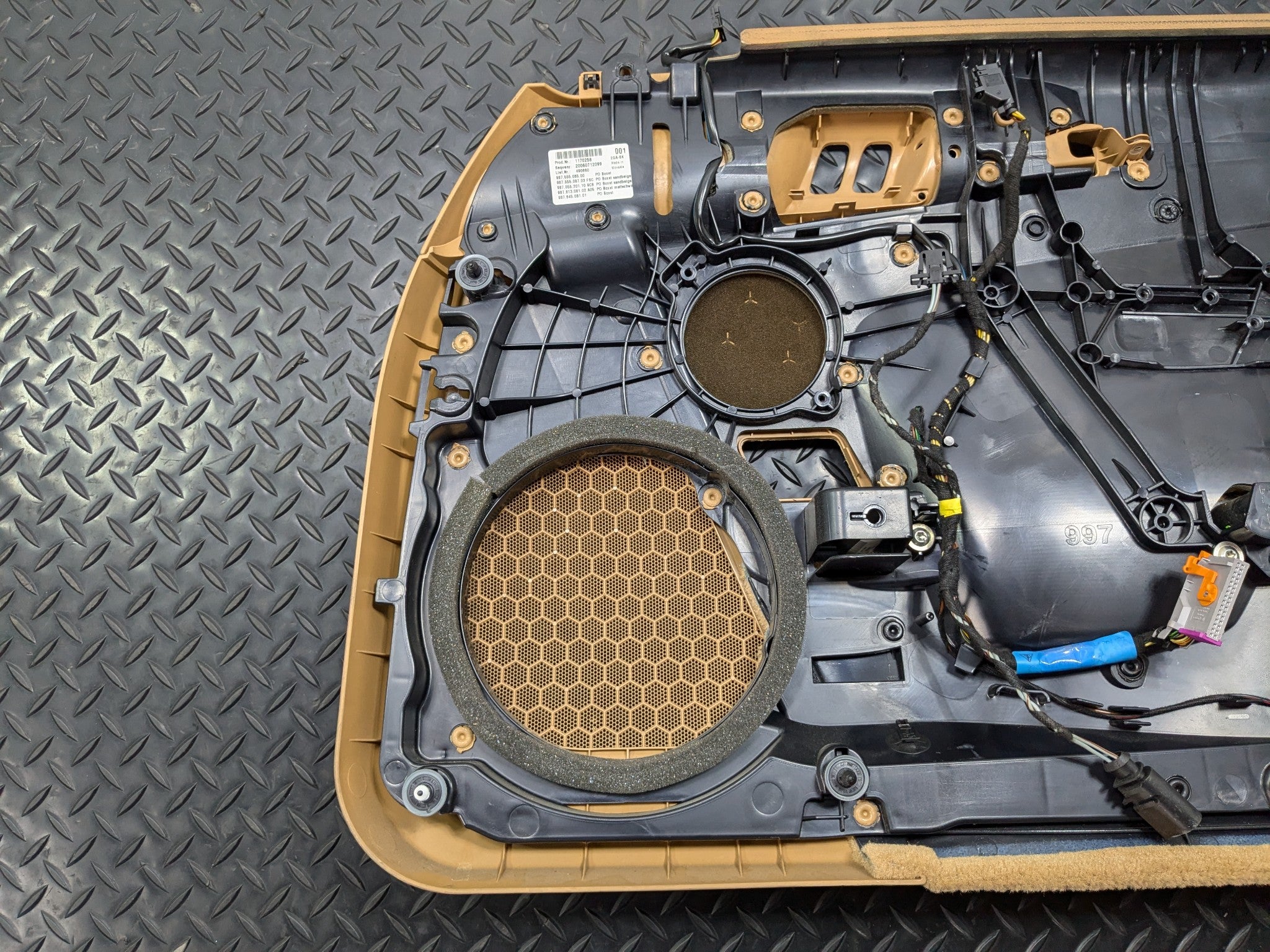 2006 - 2008 OEM PORSCHE CAYMAN LEFT DRIVER SIDE INTERIOR DOOR PANEL LEATHERETTE