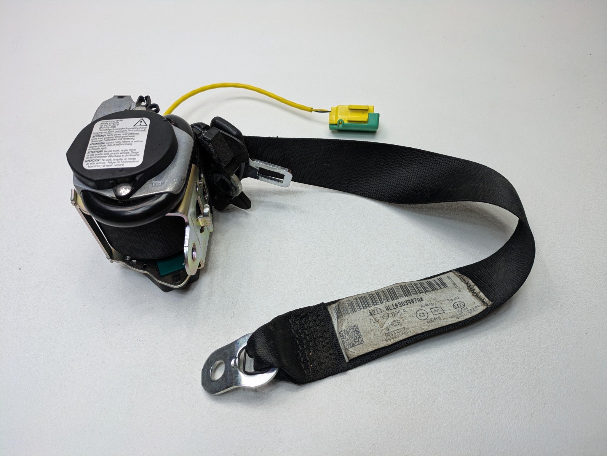 08 - 10 OEM PORSCHE CAYENNE REAR LEFT DRIVER SIDE SEAT BELT RETRACTOR ASSEMBLY