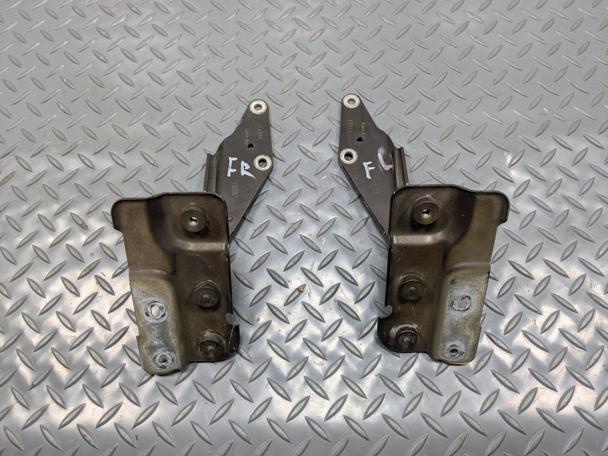 2009 - 2012 OEM FORD FLEX FRONT LEFT AND RIGHT SIDE HOOD HINGE SUPPORT SET