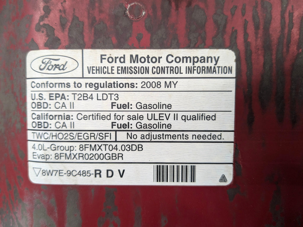 2006 - 2010 OEM FORD EXPLORER FRONT HOOD BONNET SHELL PANEL ASSEMBLY RED