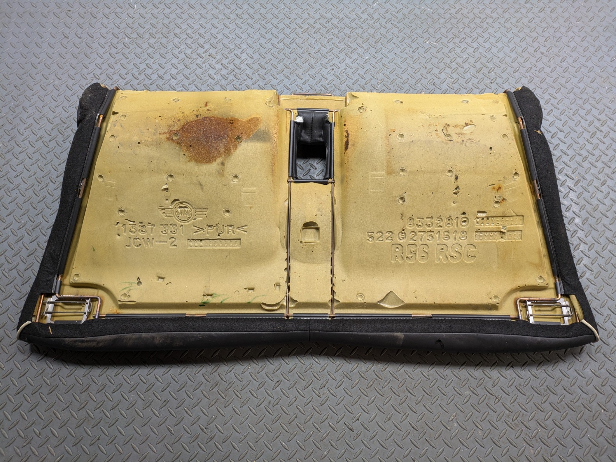 2009 - 2010 OEM MINI COOPER CONVERTIBLE REAR LOWER SEAT CUSHION LEATHER BLACK