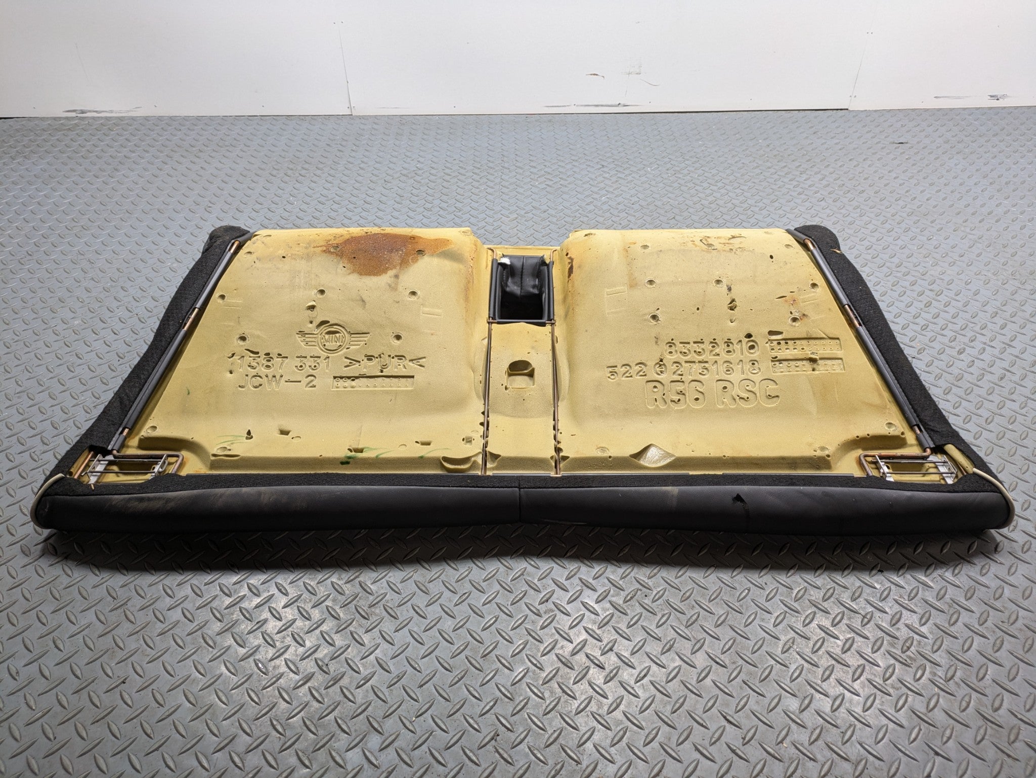 2009 - 2010 OEM MINI COOPER CONVERTIBLE REAR LOWER SEAT CUSHION LEATHER BLACK