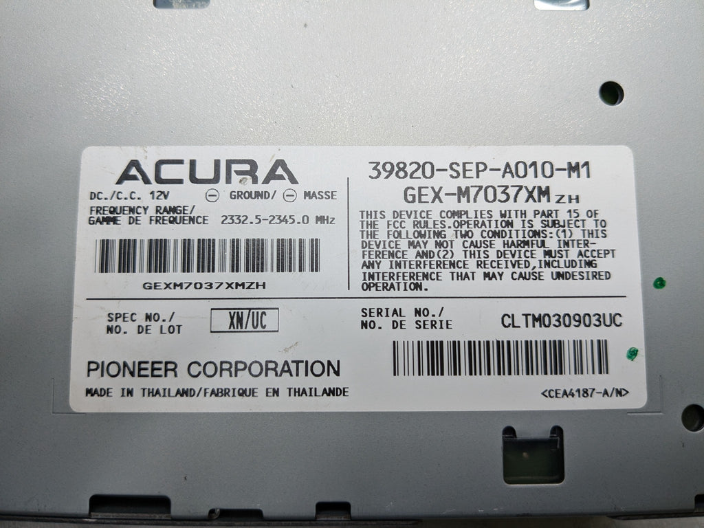 2004 - 2006 OEM ACURA TL RADIO AUDIO SATELLITE RECEIVER MODULE UNIT