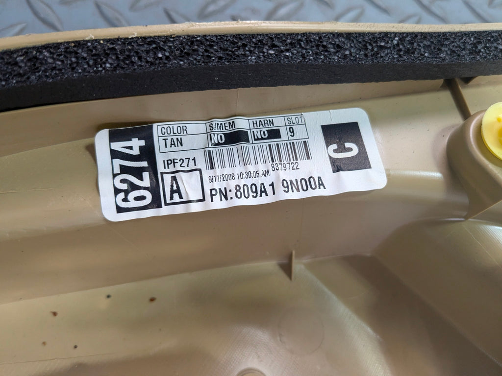 2009 - 2011 OEM NISSAN MAXIMA FRONT LEFT DRIVER SIDE INTERIOR DOOR TRIM PANEL