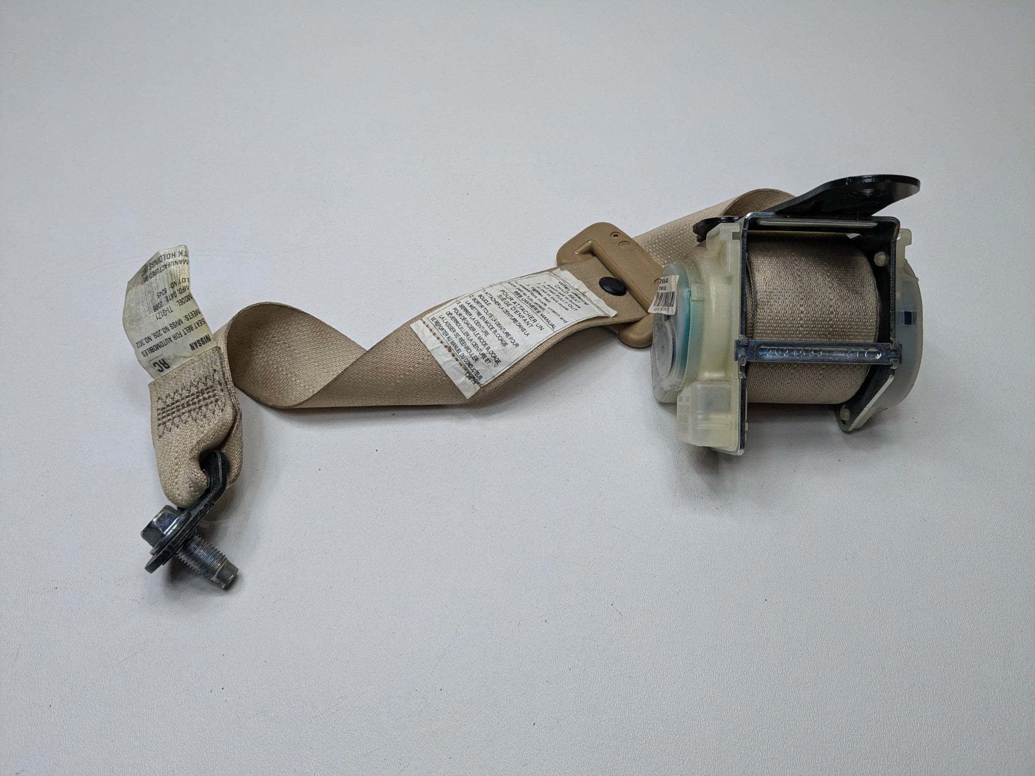 2009 - 2011 OEM NISSAN MAXIMA REAR LEFT DRIVER SIDE SEAT BELT RETRACTOR BROWN