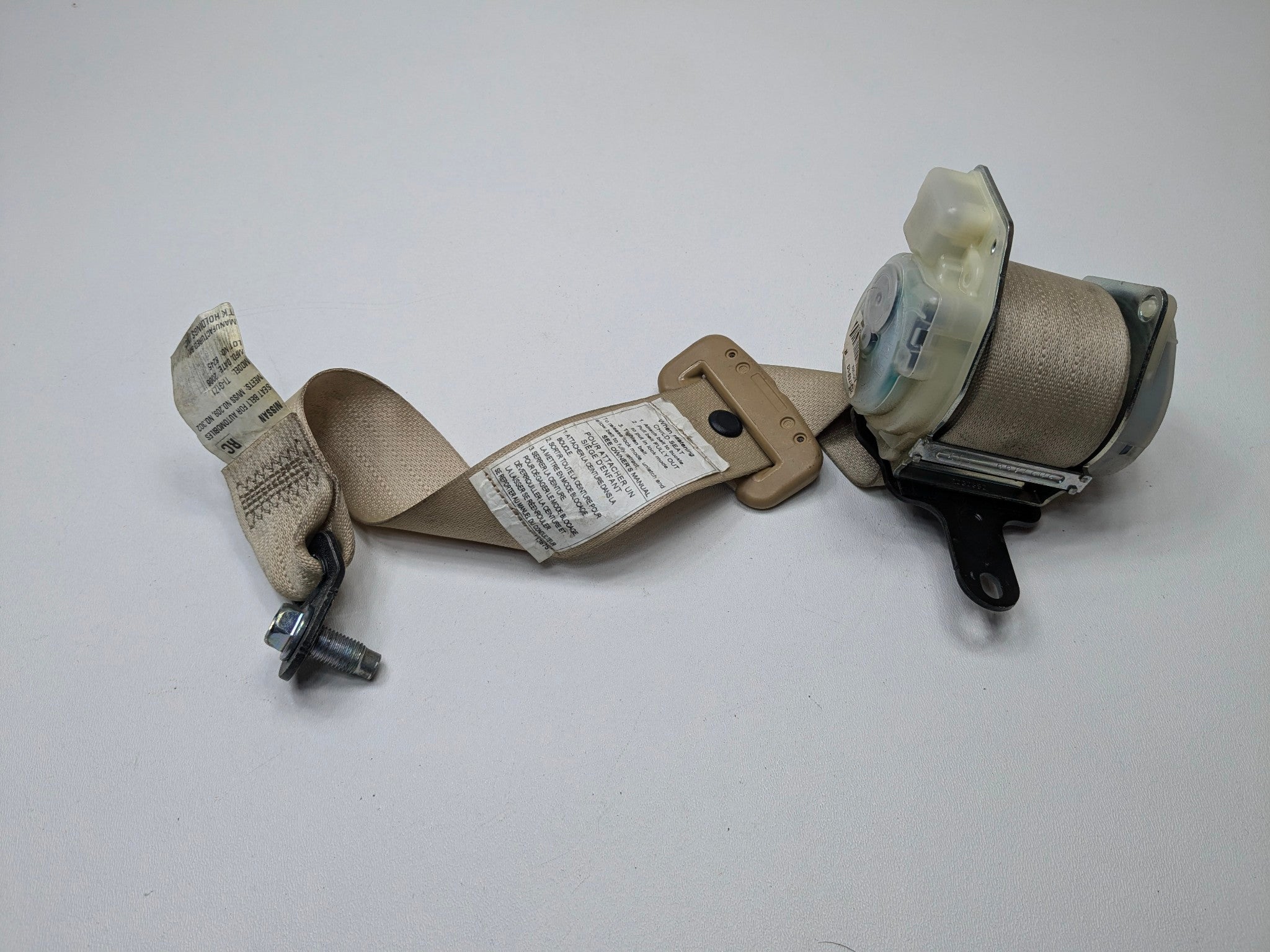 2009 - 2011 OEM NISSAN MAXIMA REAR LEFT DRIVER SIDE SEAT BELT RETRACTOR BROWN