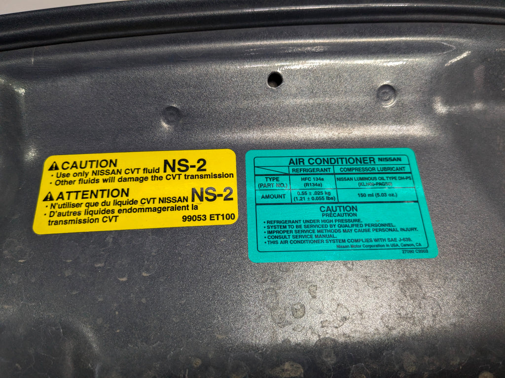 09 - 11 OEM NISSAN MAXIMA FRONT HOOD BONNET SHELL PANEL ASSEMBLY METALLIC GRAY