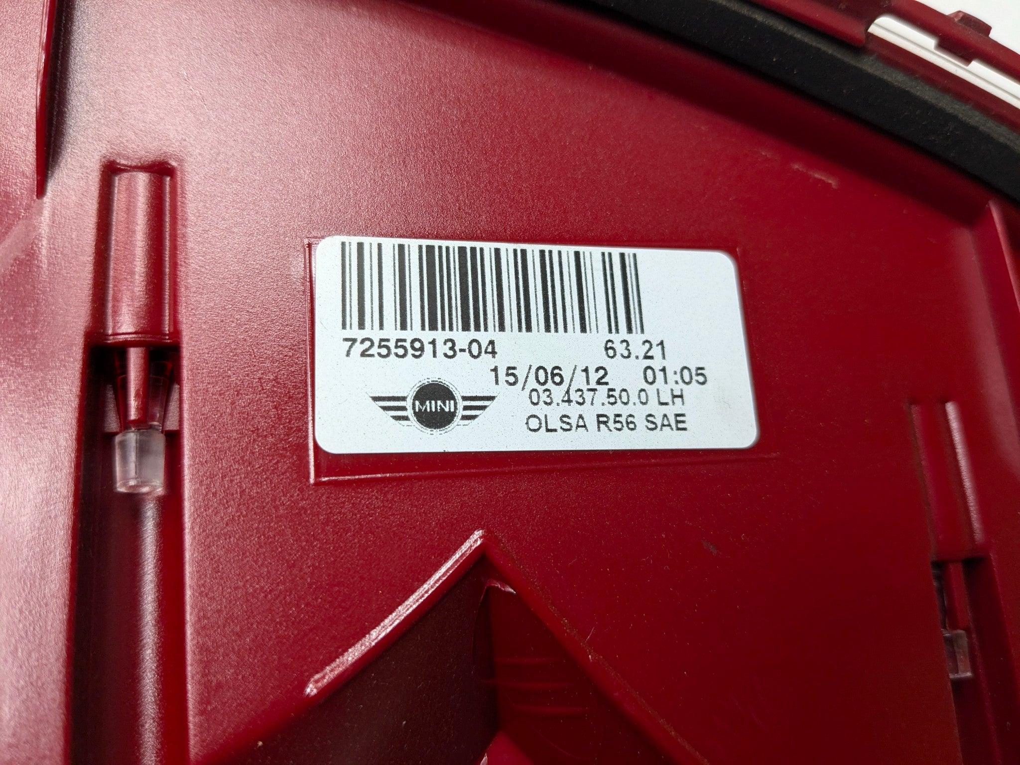 2010 - 2013 OEM MINI COOPER REAR LEFT DRIVER SIDE TAIL LIGHT ASSEMBLY