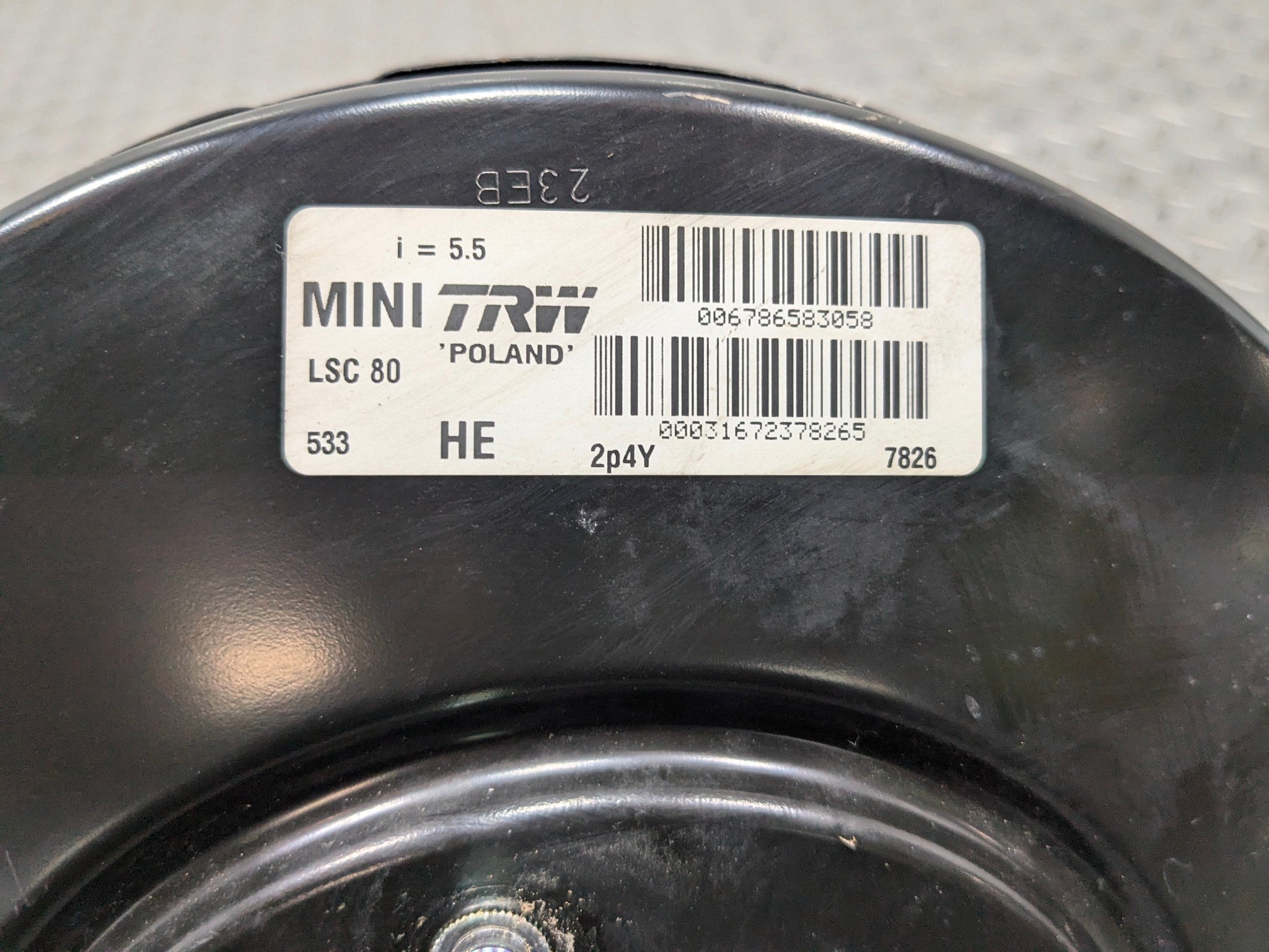 2010 - 2013 OEM MINI COOPER POWER BRAKE BOOSTER ASSEMBLY WITHOUT MASTER CYLINDER