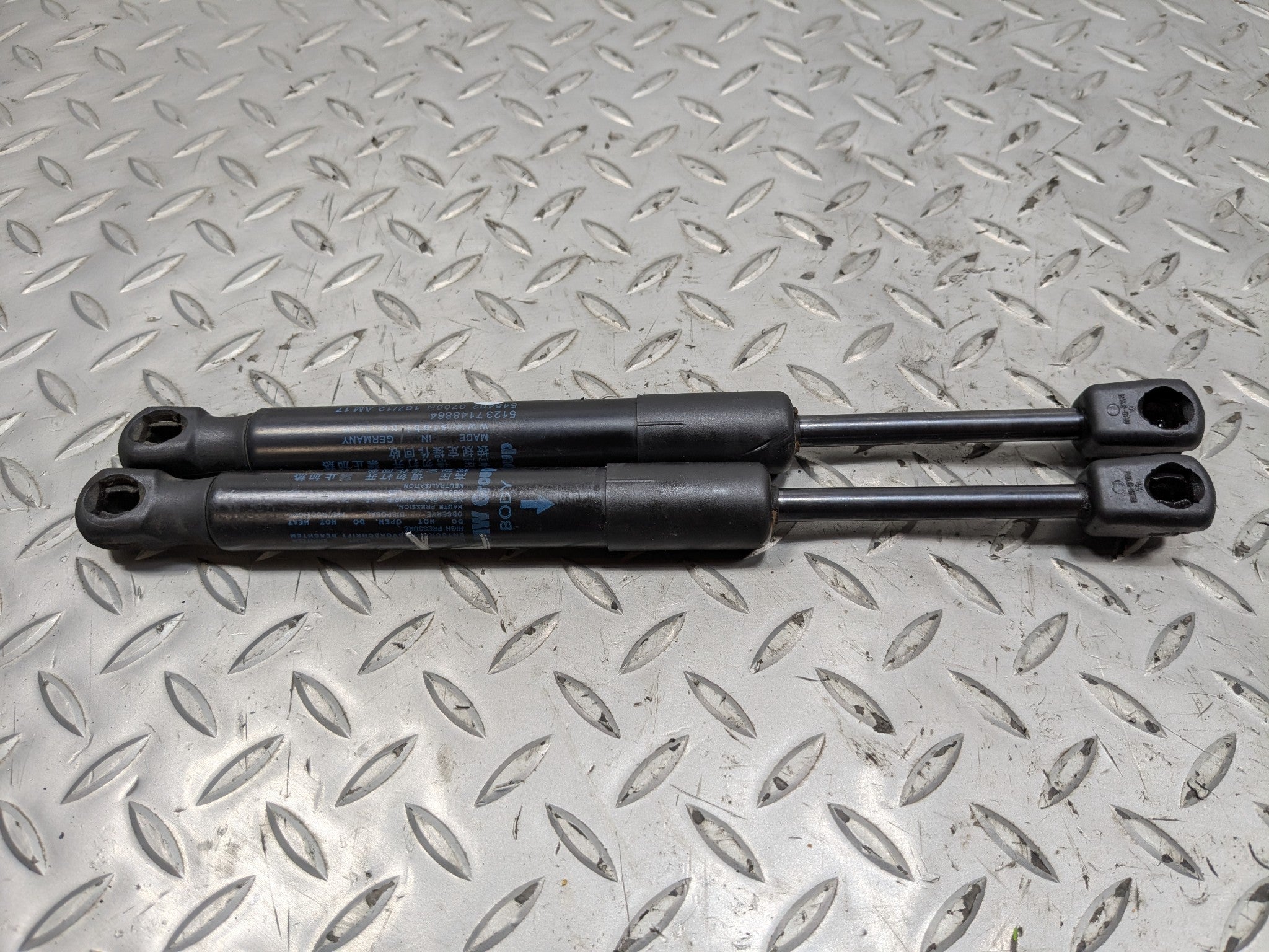 2010 - 2013 OEM MINI COOPER FRONT LEFT AND RIGHT SIDE HOOD SHOCK STRUT SET