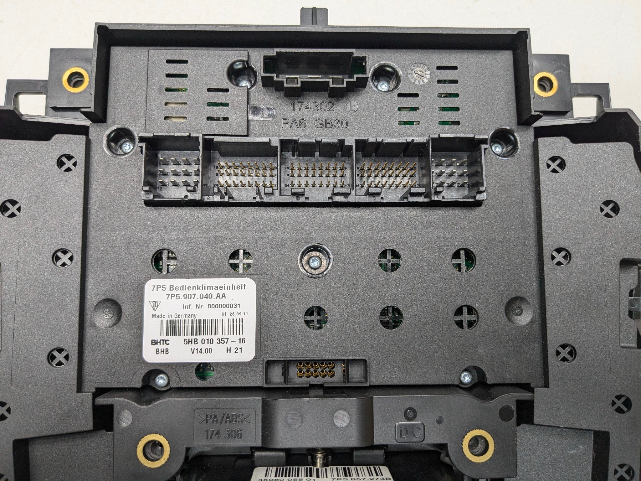 2011 - 2014 OEM PORSCHE CAYENNE FRONT AC HEATER CLIMATE CONTROL SWITCH PANEL