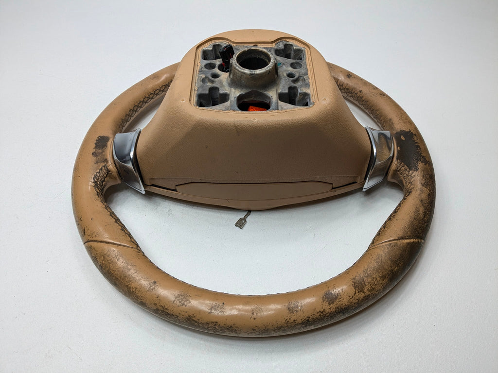2011 - 2014 OEM PORSCHE CAYENNE STEERING WHEEL WITH CONTROL SWITCH BUTTON BEIGE