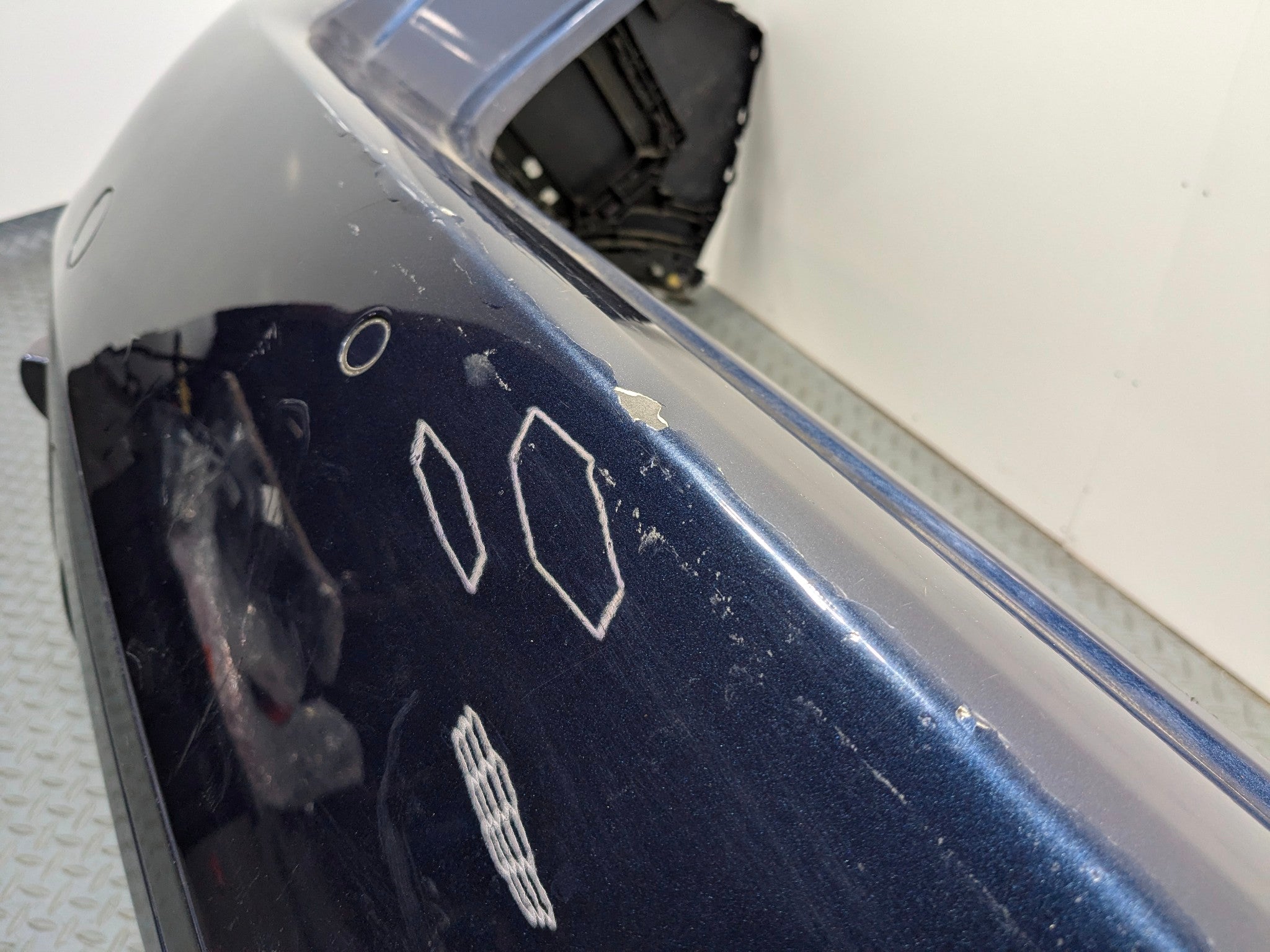 2011 - 2014 OEM PORSCHE CAYENNE REAR BUMPER COVER PANEL ASSEMBLY DARK BLUE