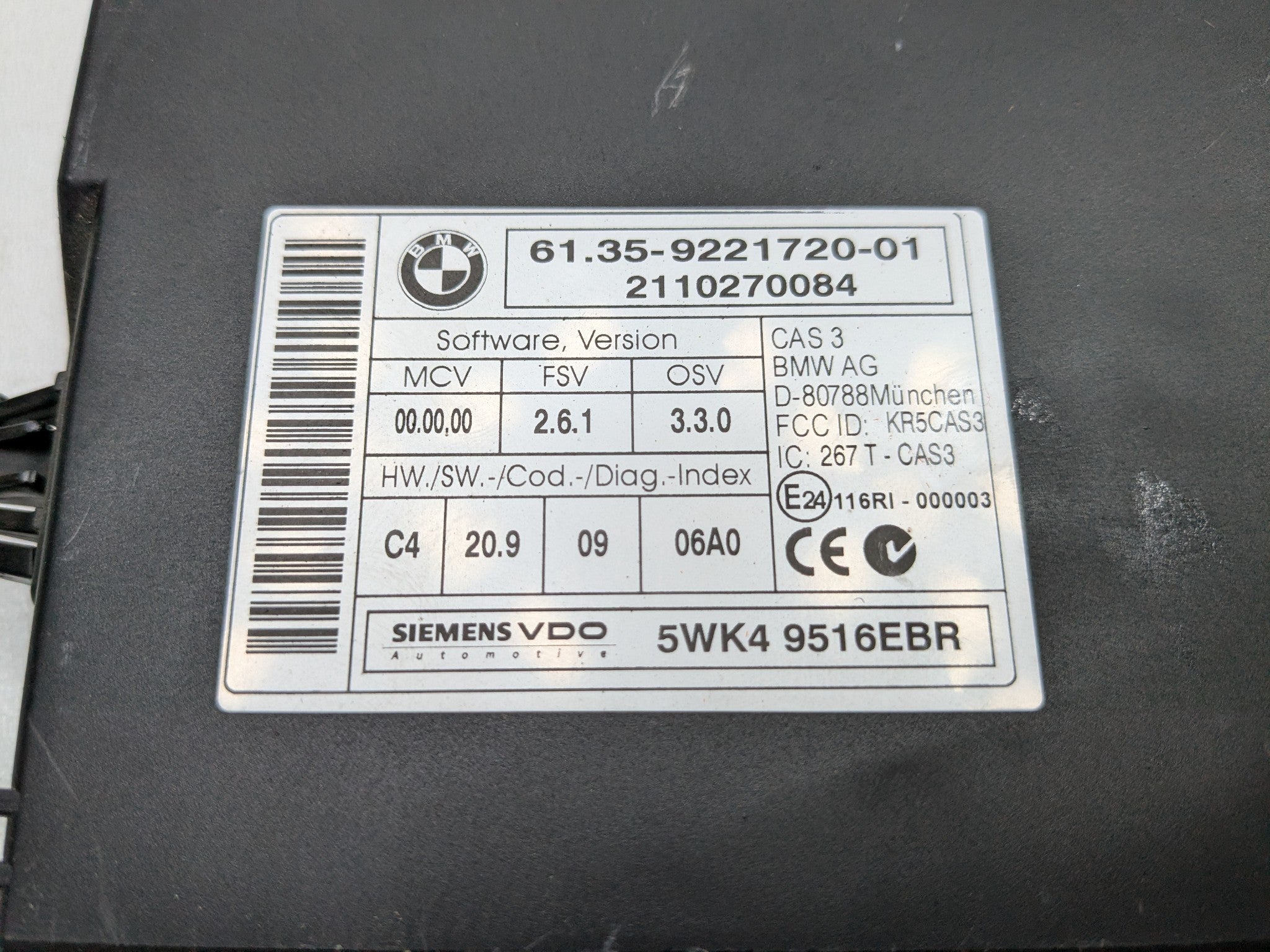 2008 - 2014 MINI COOPER OEM CAS COMFORT ACCESS CONTROL MODULE UNIT