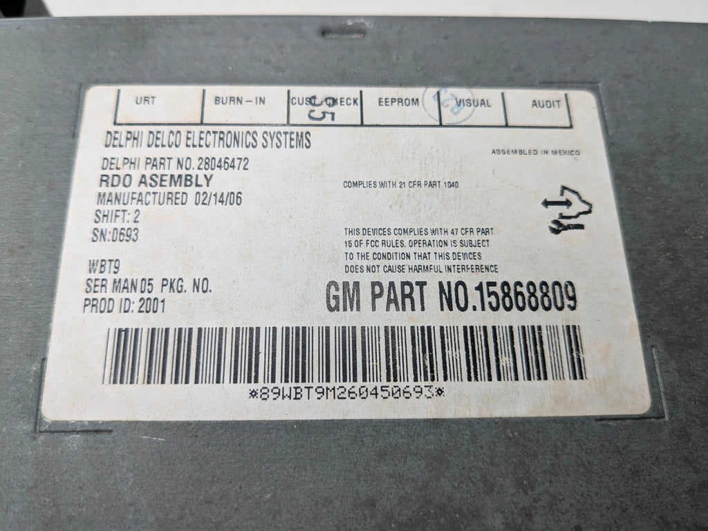 07 - 09 CHEVROLET TAHOE OEM AUDIO AND VISUAL EQUIPMENT RADIO RECEIVER ASSEMBLY
