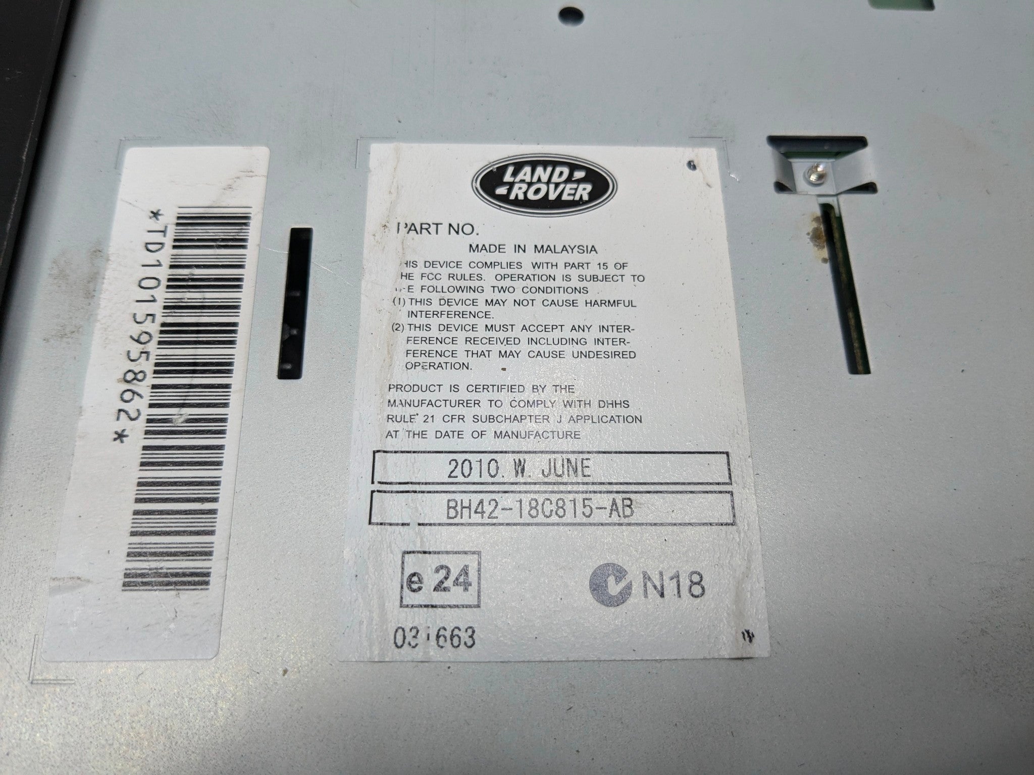 2010 - 2012 LAND ROVER RANGE ROVER OEM AUDIO AND VISUAL EQUIPMENT RADIO RECEIVER
