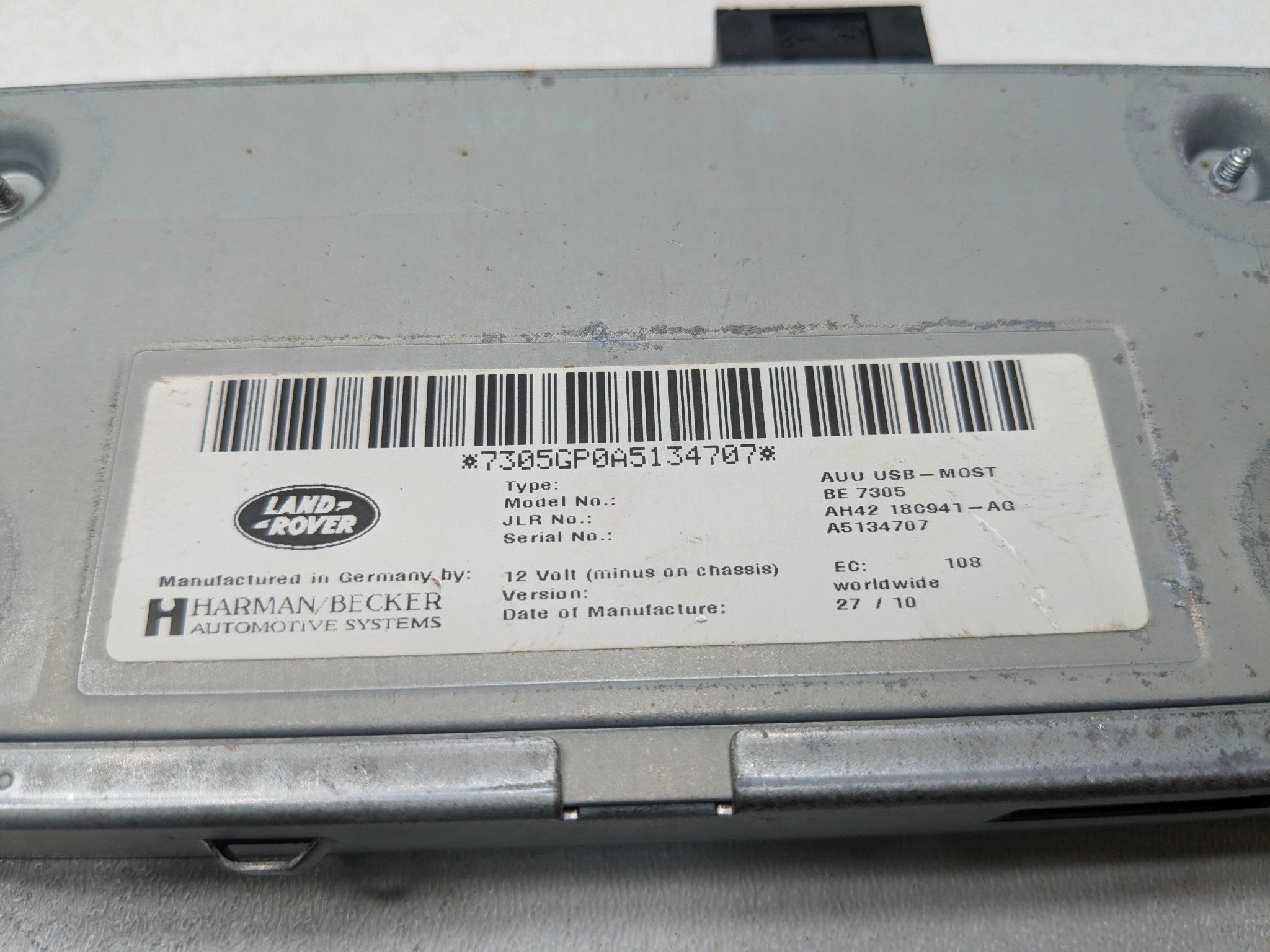 2010 - 2012 LAND ROVER RANGE ROVER OEM MULTIMEDIA USB IPOD CONTROL MODULE