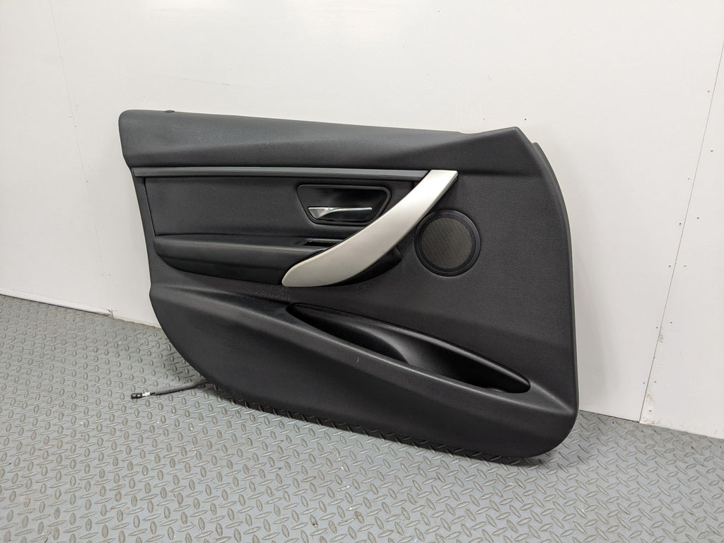 2015 - 2018 BMW 320I OEM FRONT LEFT DRIVER SIDE DOOR TRIM PANEL LEATHER BLACK