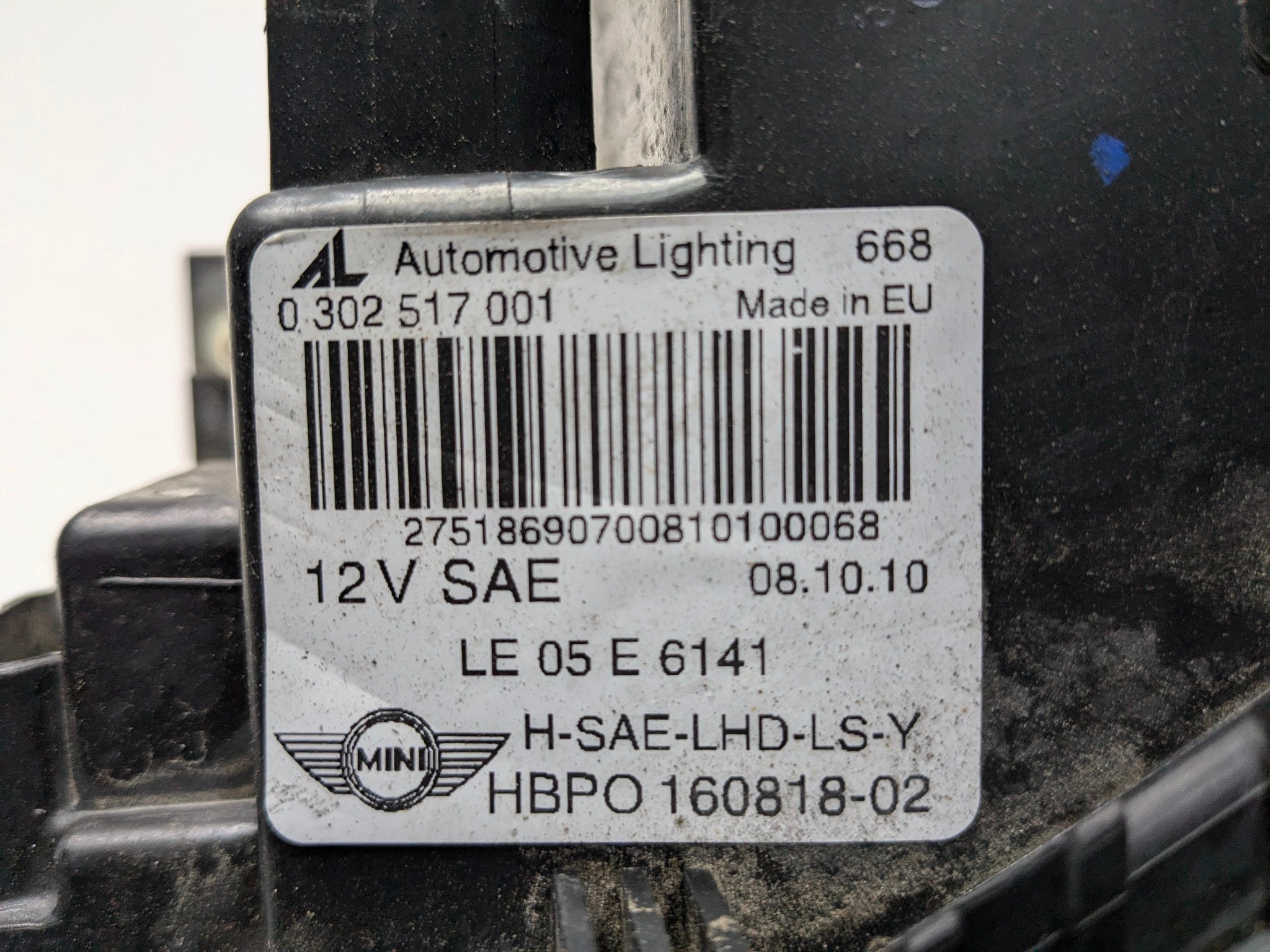 2011 - 2013 MINI COOPER OEM LEFT DRIVER SIDE HEADLIGHT LAMP HALOGEN FRONT