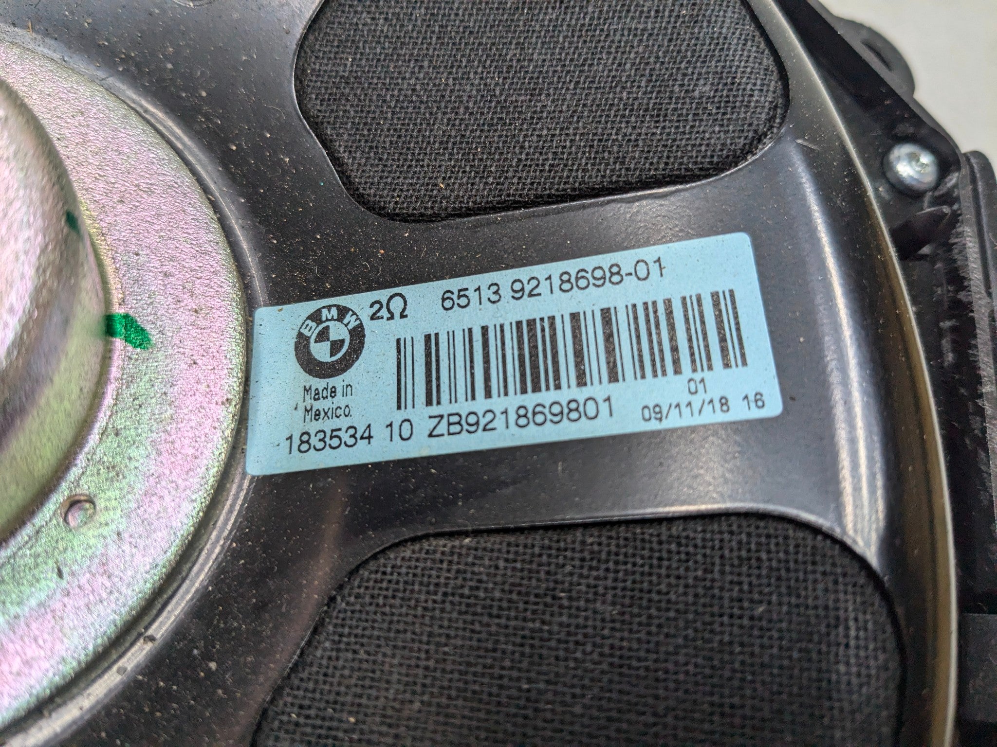 2008 - 2011 BMW X6 OEM SUBWOOFER SPEAKER AUDIO BASSBOX LEFT DRIVER SIDE FLOOR