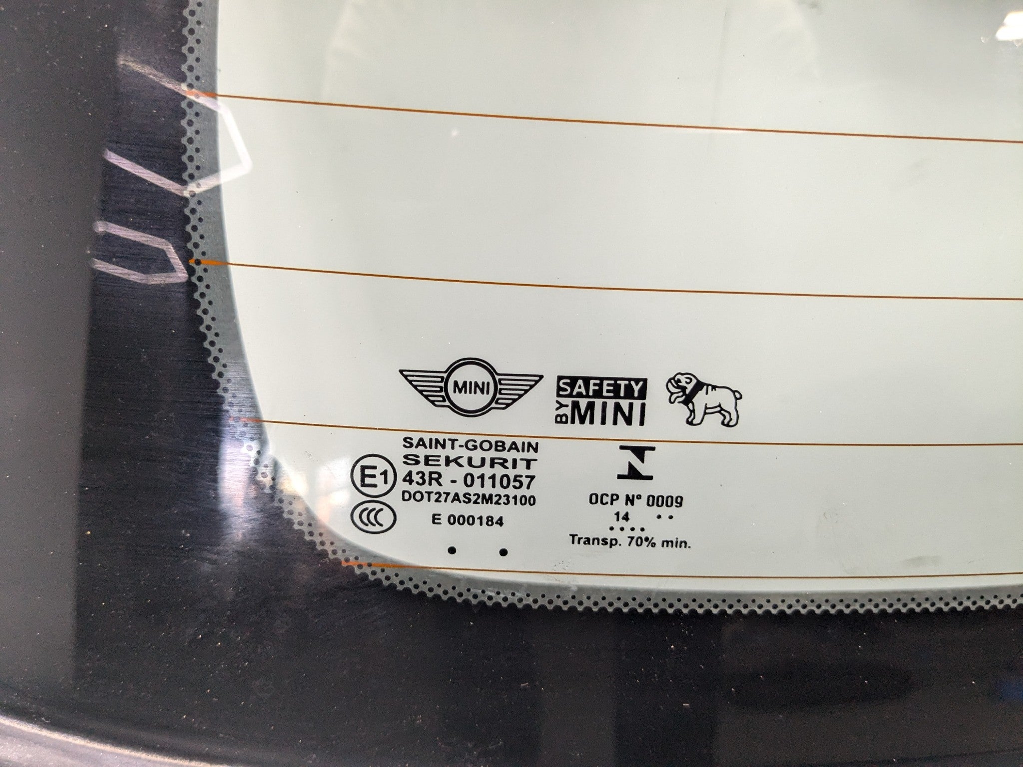 2013 - 2017 MINI COOPER OEM REAR LIFTGATE SHELL PANEL WITH GLASS BLACK